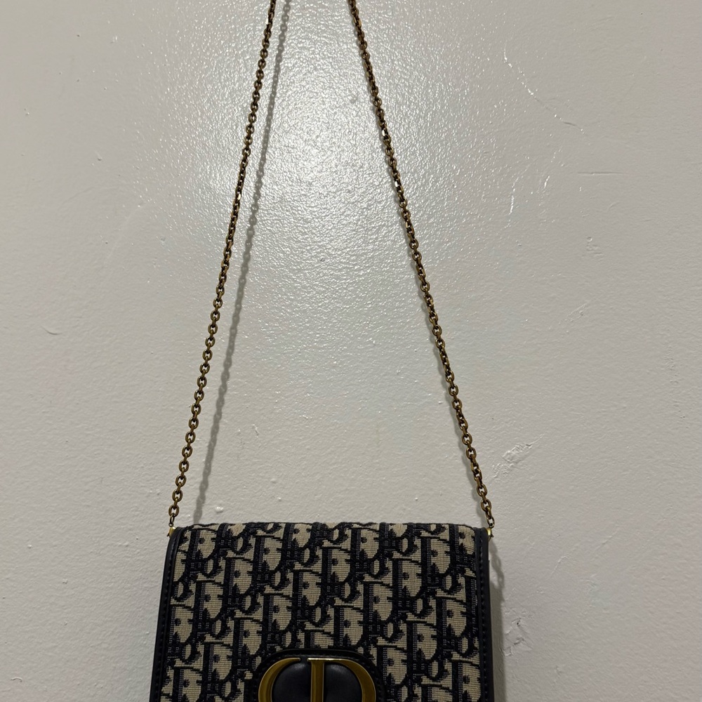 Dior Montaigne Oblique Waist Bag Black Chain Crossbody Bag - Picture 9 of 11